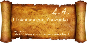 Liebenberger Asszunta névjegykártya